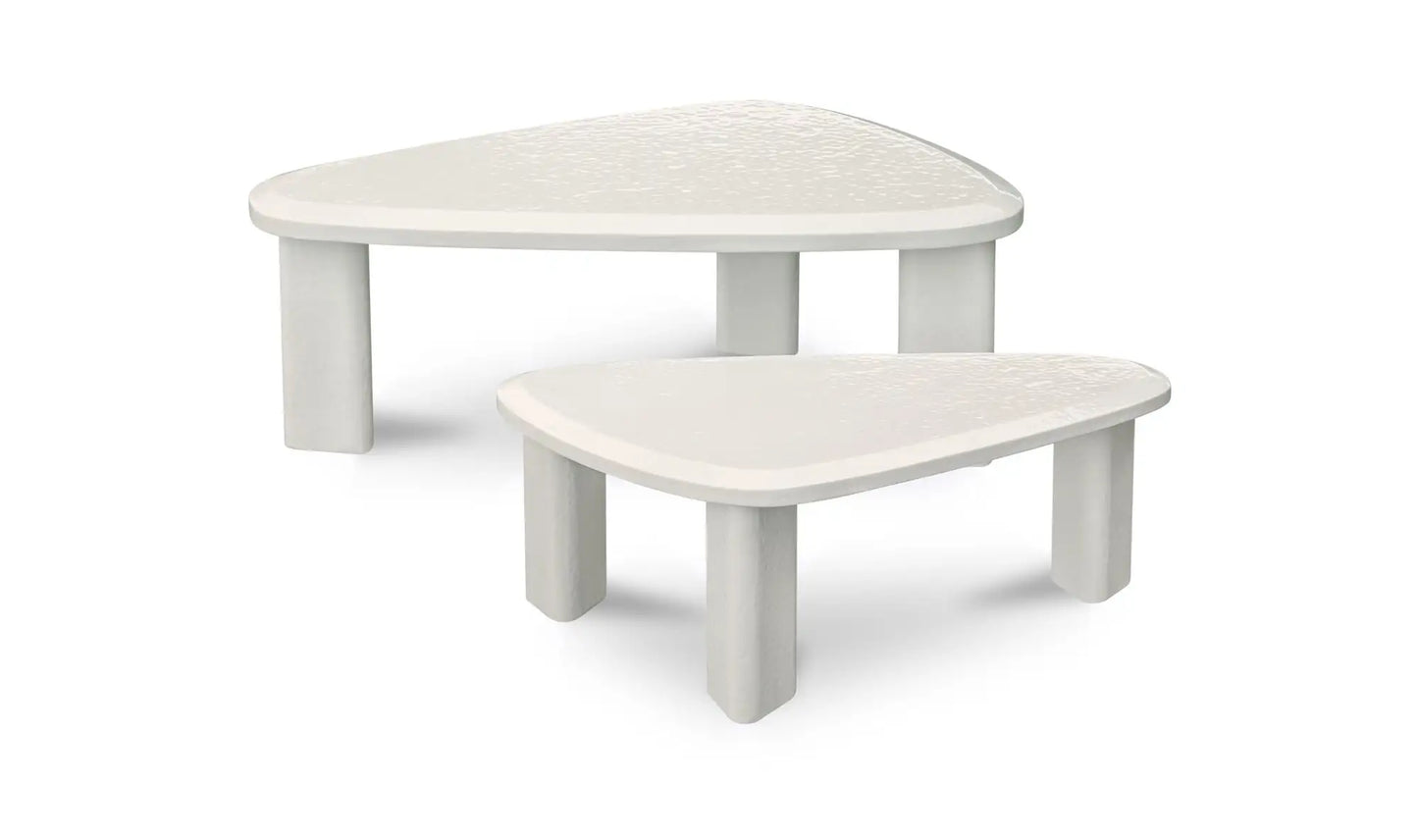 Sophie Outdoor Nesting Table Set Cream Lacquer
