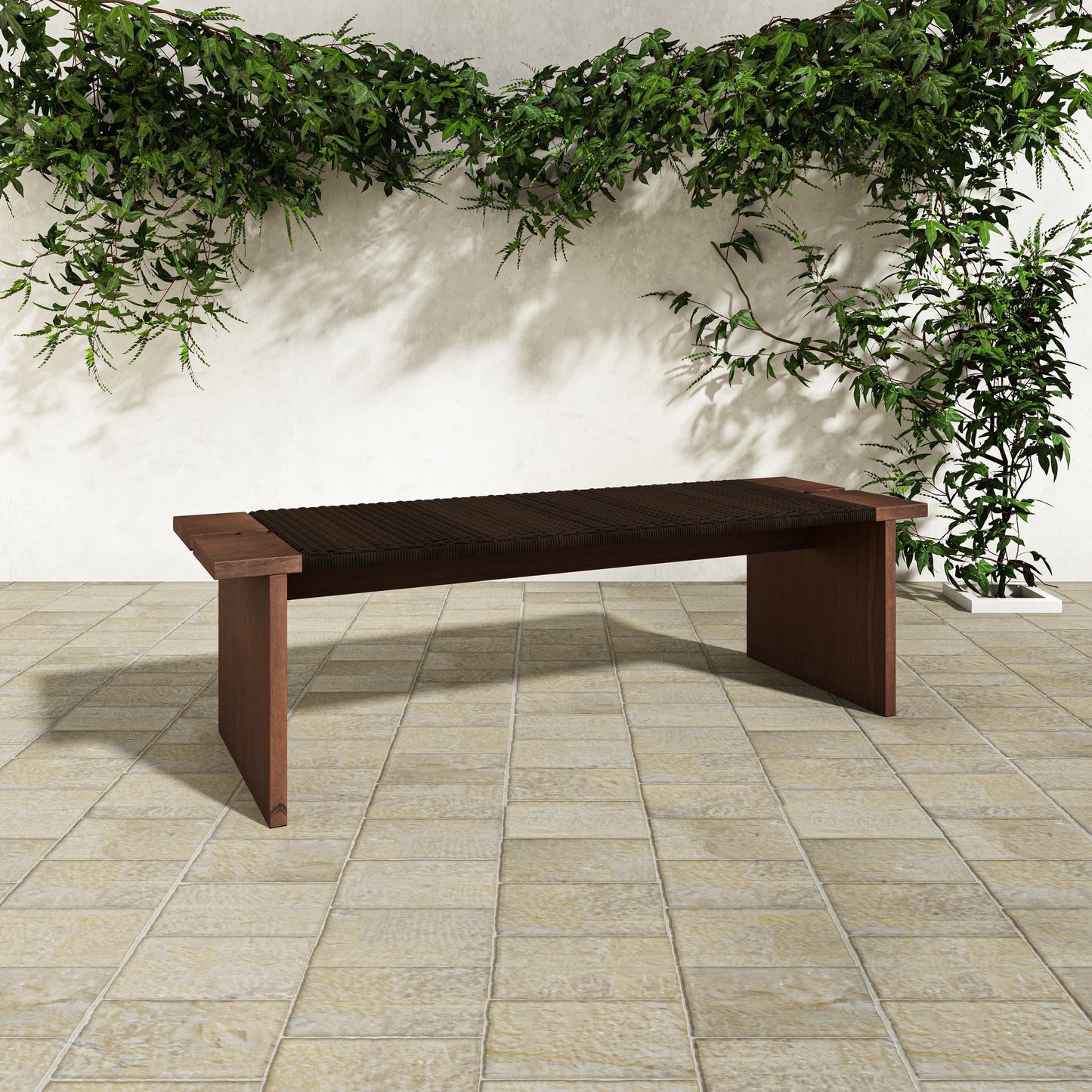 Merritt Outdoor Bench Dark Brown