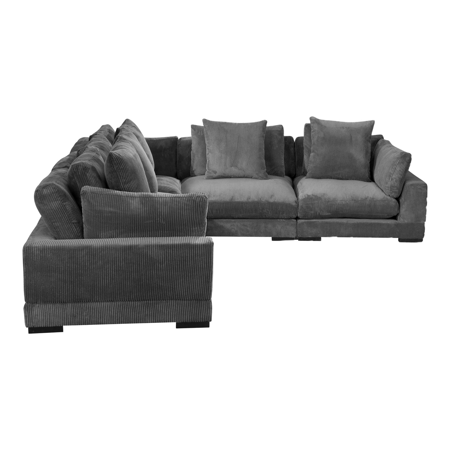 Tumble Classic L-Shaped Modular Sectional Charcoal Grey