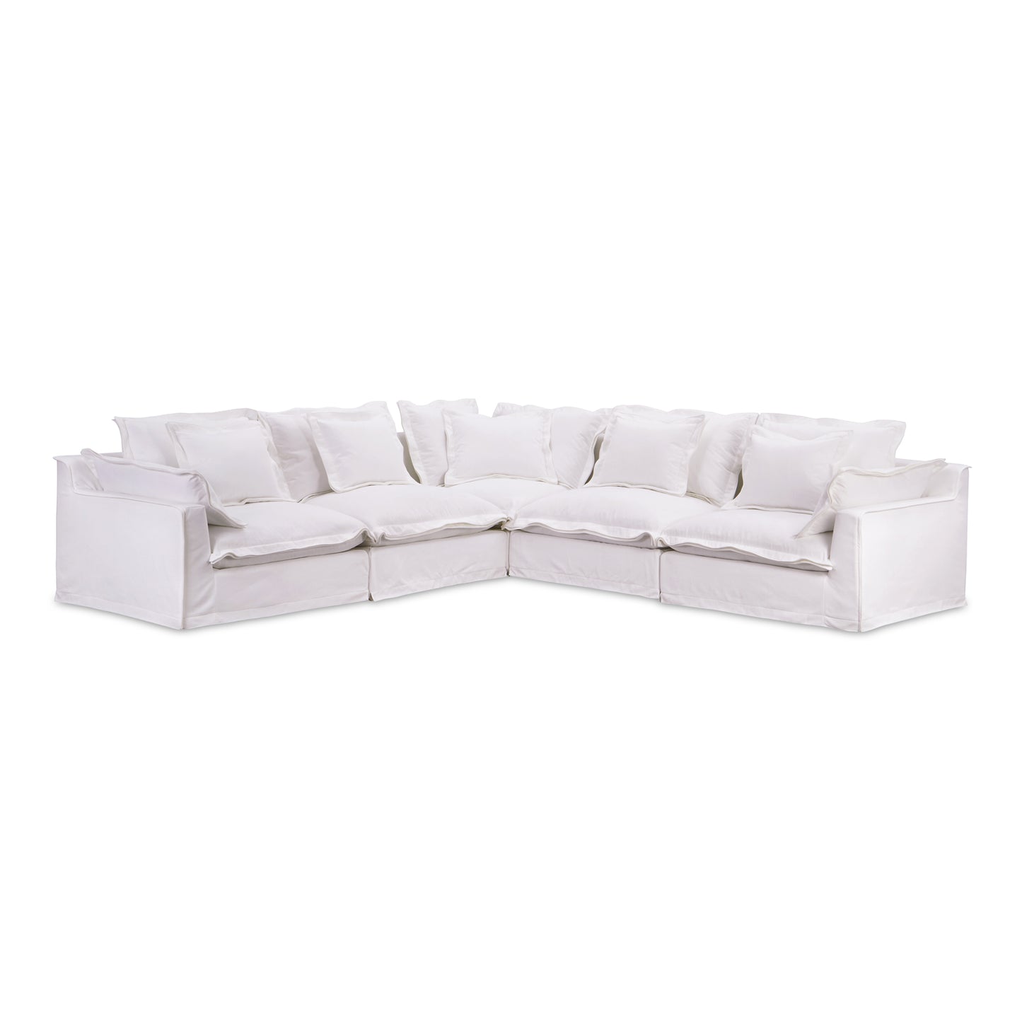 Olivia Classic L-Shaped Modular Sectional White