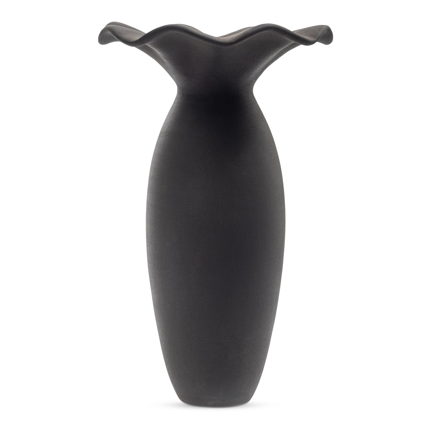 Ruffle 16 Inch Decorative Vessel Black