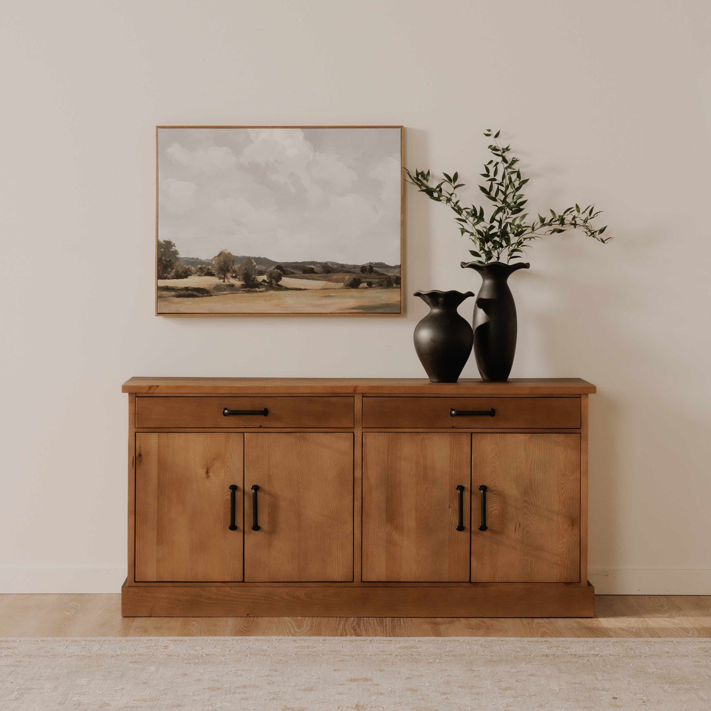 Tade 2 Drawer Sideboard Honey Pine