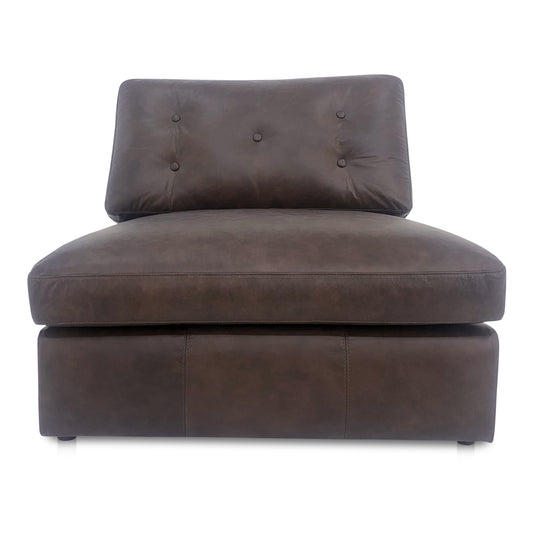 Thurlow Slipper Chair Espresso Brown Leather