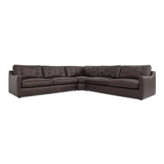 Thurlow Corner Modular Sectional Espresso Brown Leather