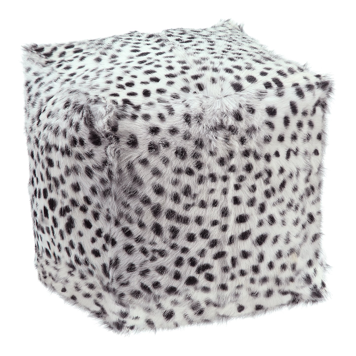 Spotted Goat Fur Pouf