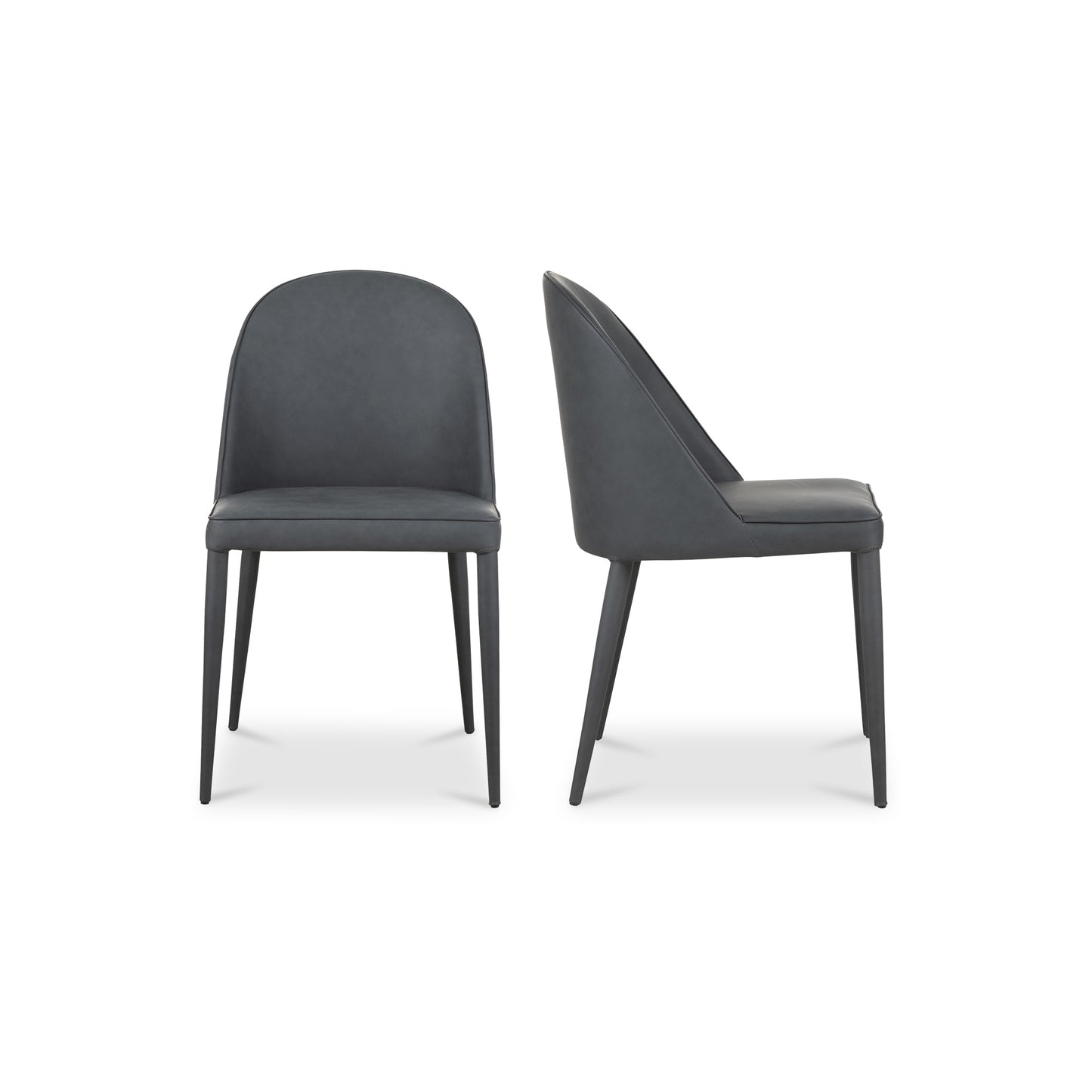 Burton Dining Chair Black Fade Vegan Leather - Set Of Two