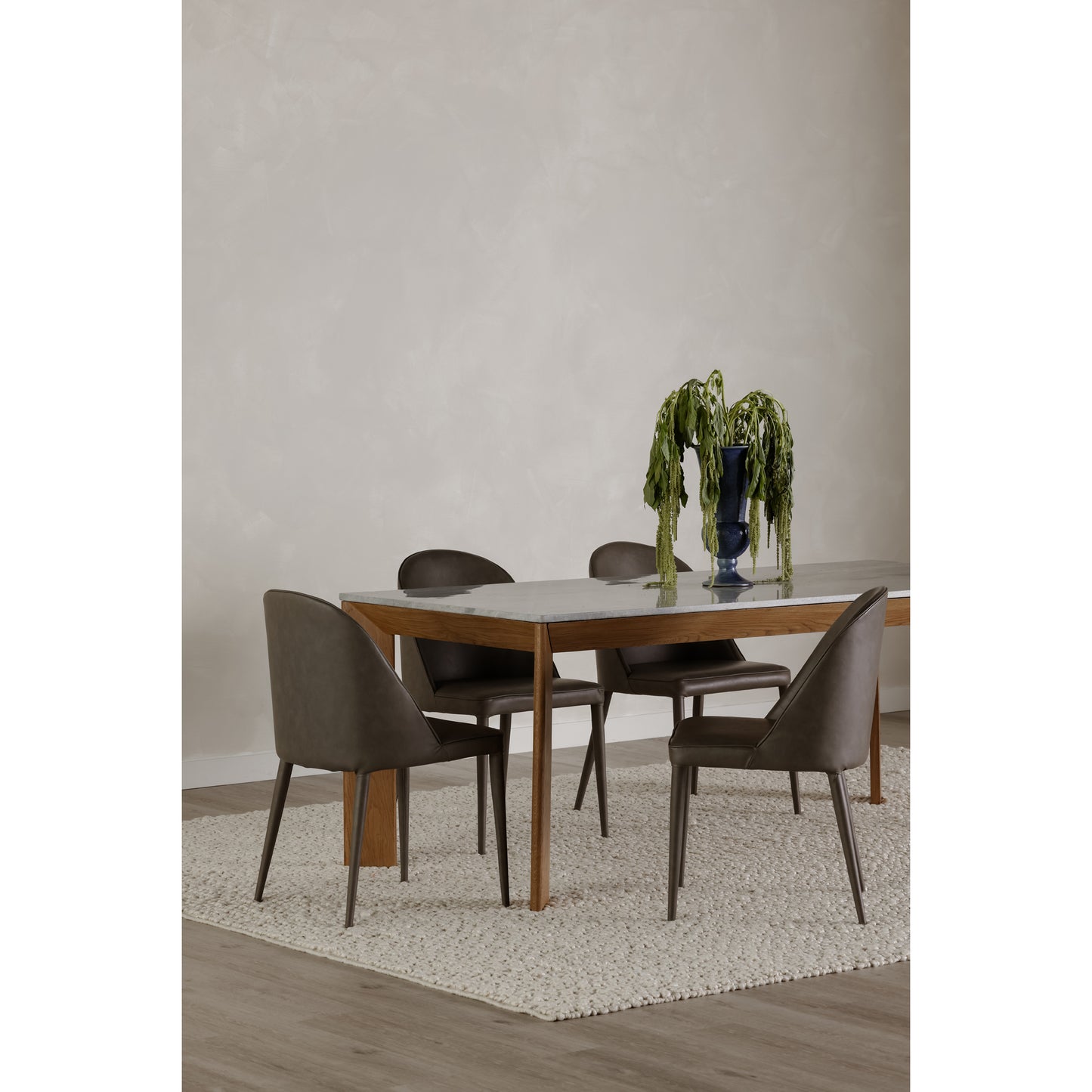 Burton Dining Chair Grey Vegan Leather - Set Of Two
