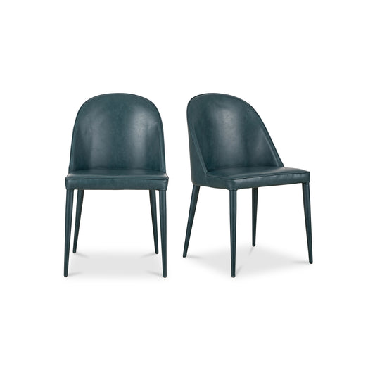 Burton Dining Chair Dark Teal Vegan Leather - Set Of Two