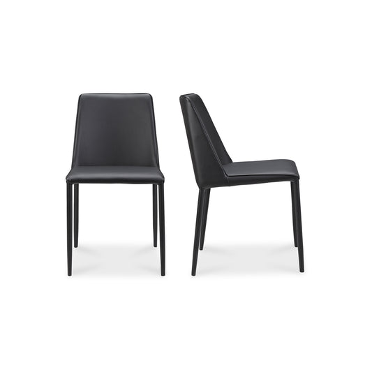 Nora Dining Chair Black Vegan Leather - Set Of Two