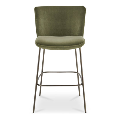 Early Bar Stool Faux Green Mohair
