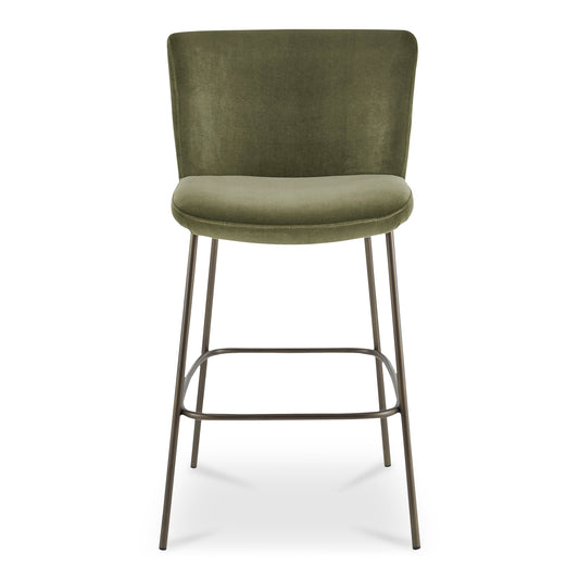 Early Bar Stool Faux Green Mohair