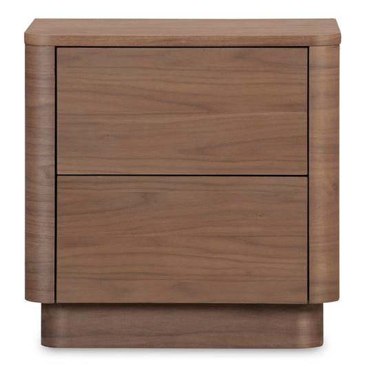 Round Off Tall Nightstand Walnut Brown