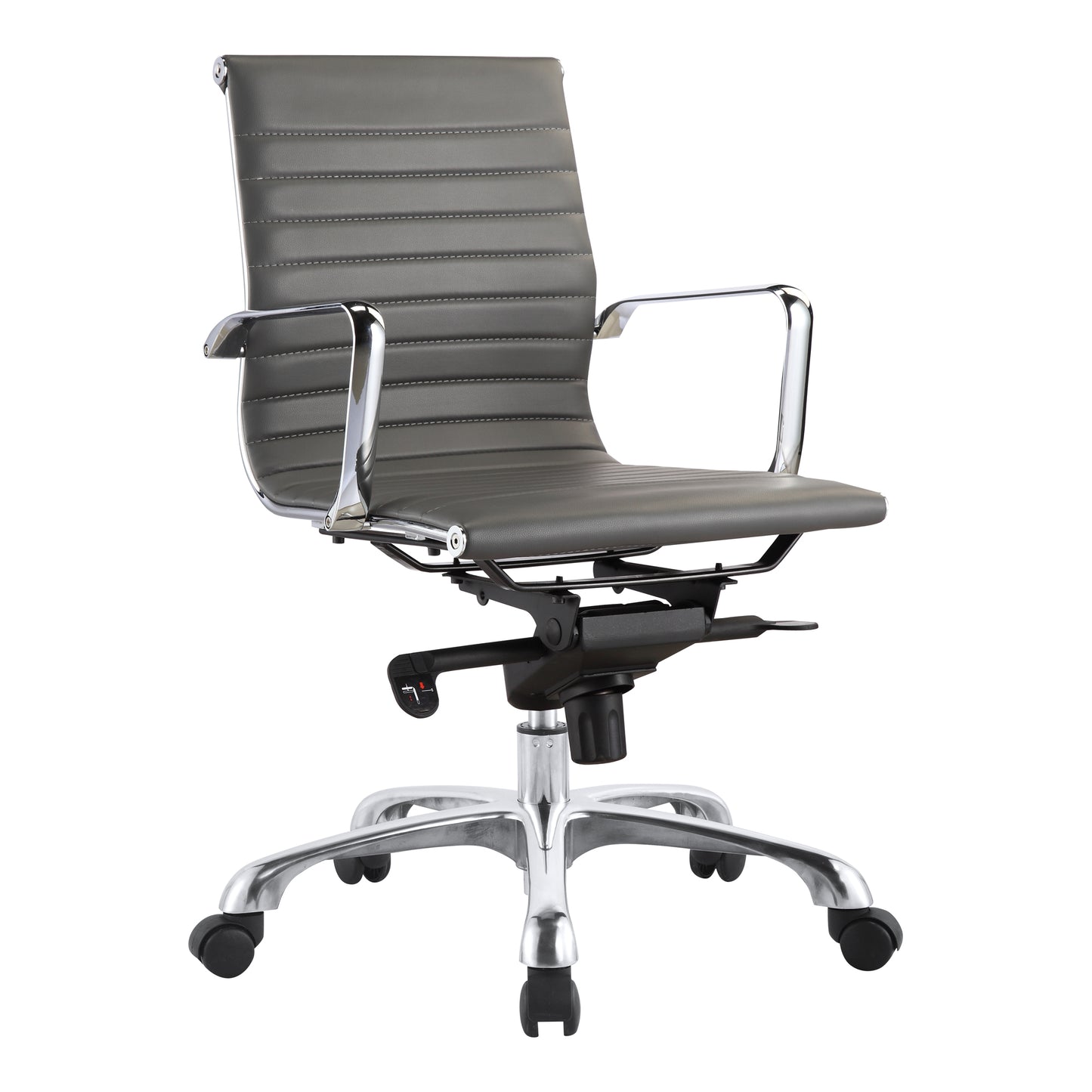 Studio Low Back Office Chair Grey Vegan Leather