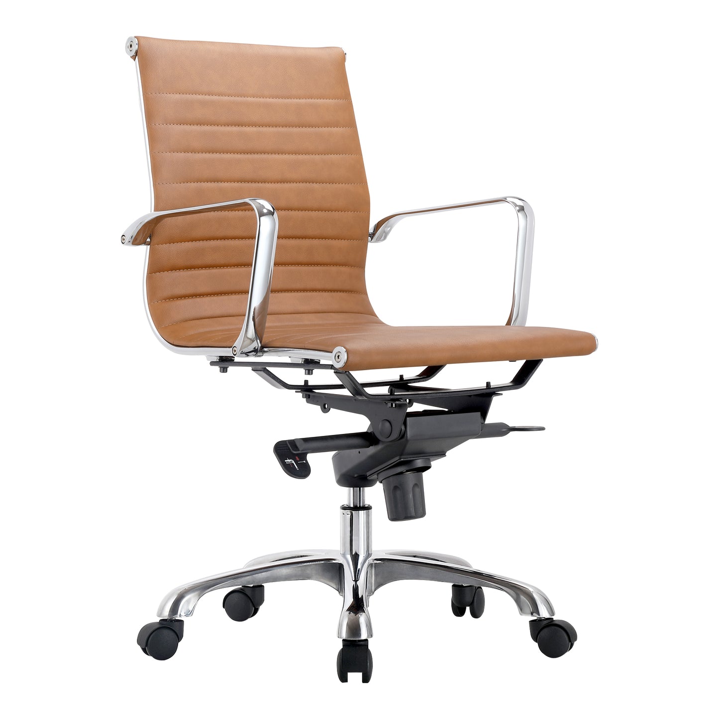 Studio Low Back Office Chair Tan Vegan Leather