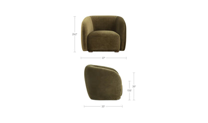 Faye Accent Chair Dark Green Faux Mohair