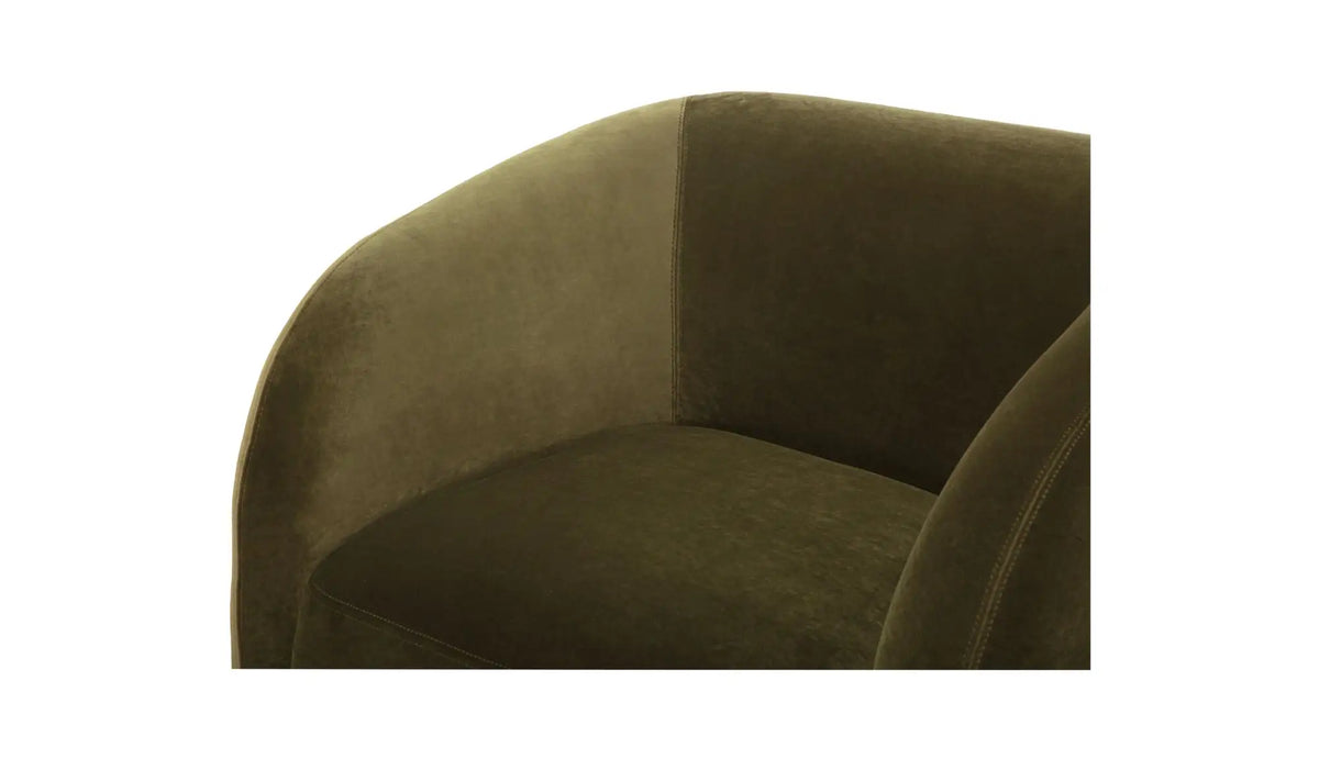 Faye Accent Chair Dark Green Faux Mohair