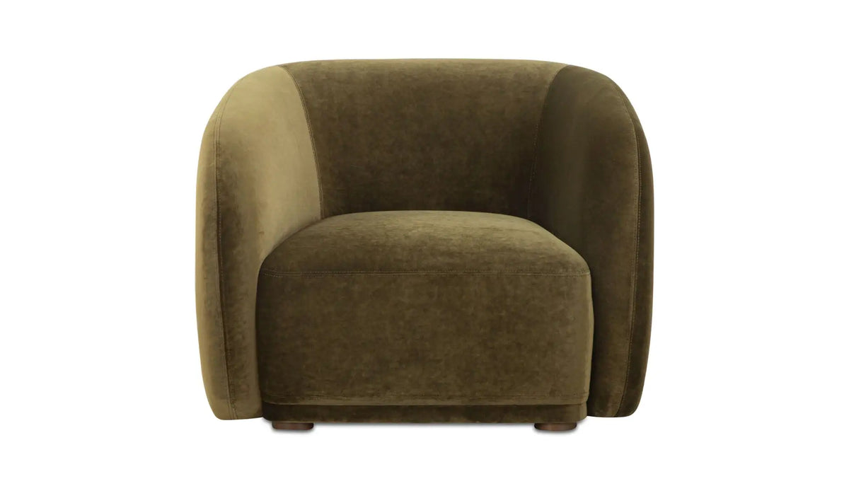 Faye Accent Chair Dark Green Faux Mohair