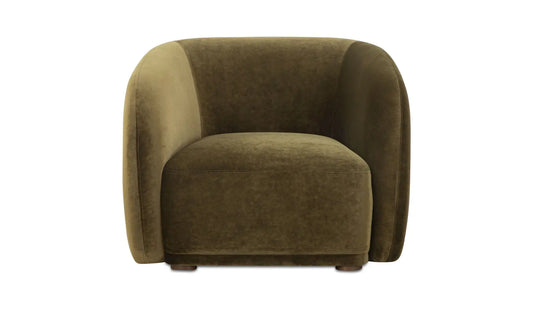 Faye Accent Chair Dark Green Faux Mohair
